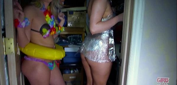  GIRLS GONE WILD - A Wardrobe Malfunction At The Party Leads To Some Great Lesbian Action